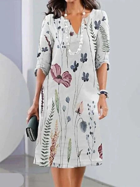 Lizzy – Double Layer Floral Print Tunic Dress