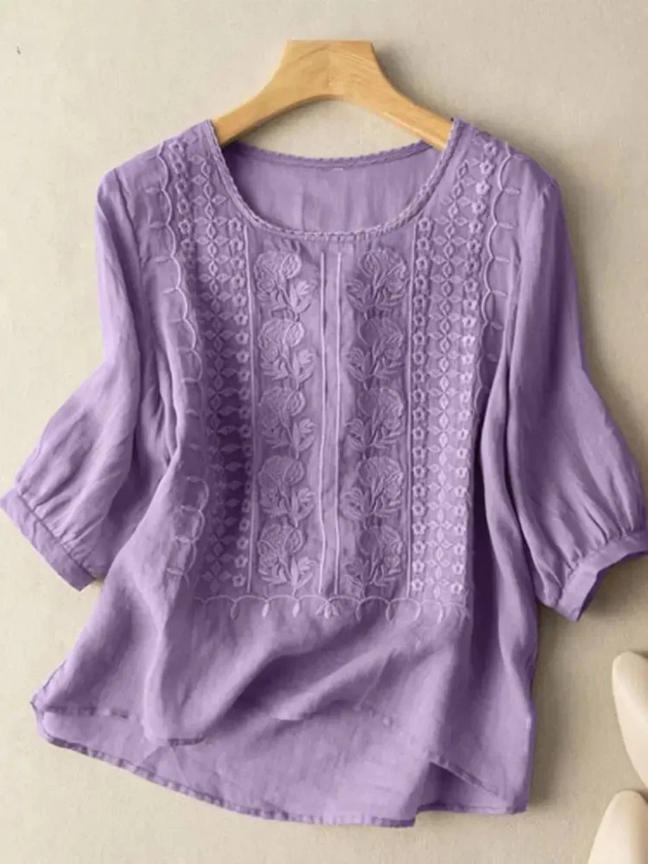 Violet™ - Embroidered Boho Blouse