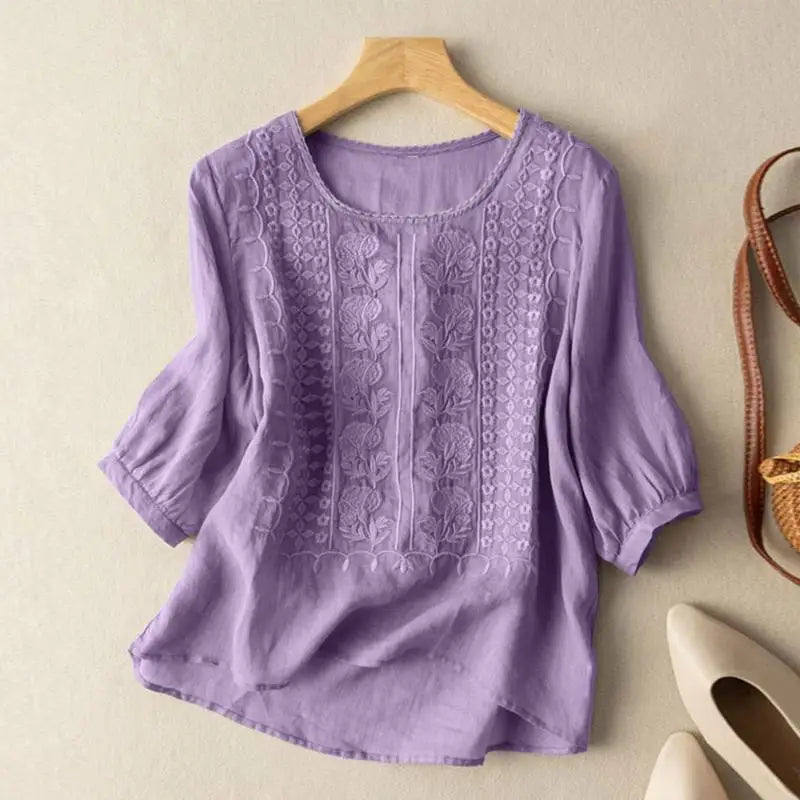 Violet™ - Embroidered Boho Blouse