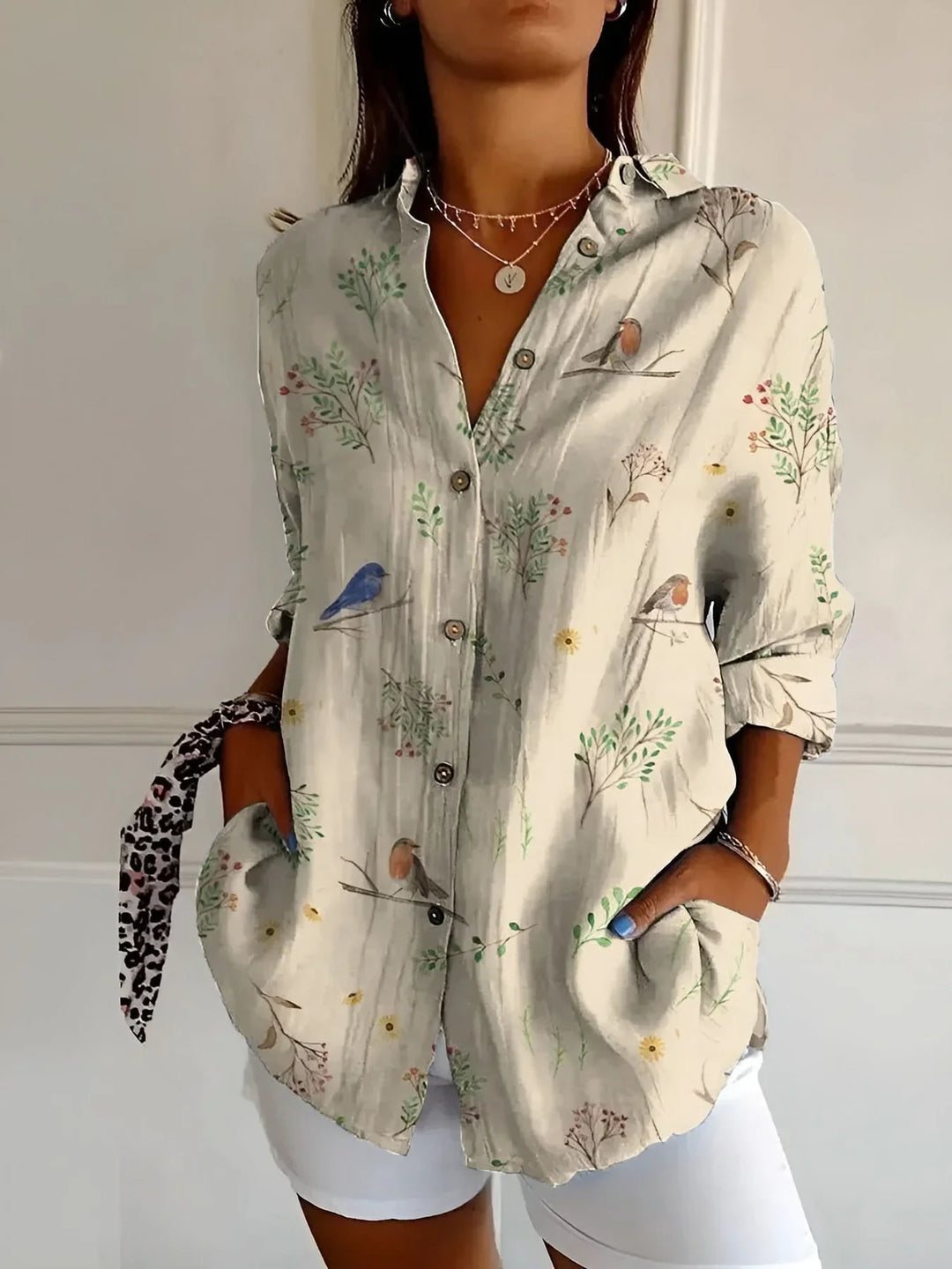 Amara™ - Floral Breeze Button-Up Shirt