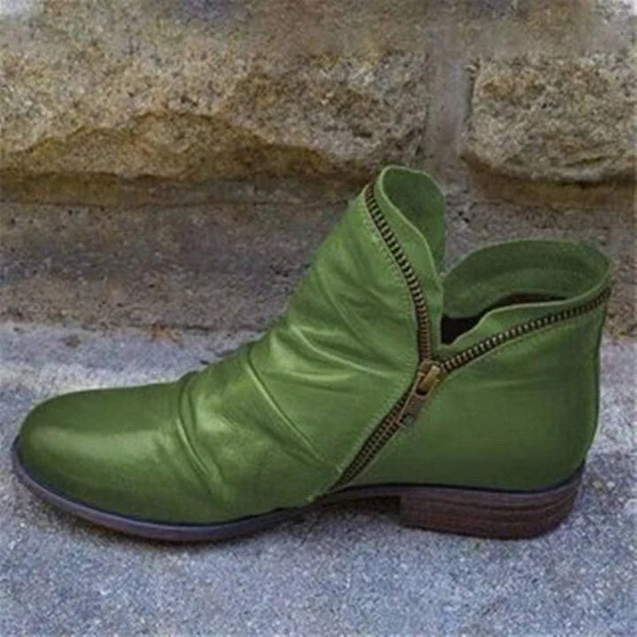 Viannele | Leather Boots with Zipper
