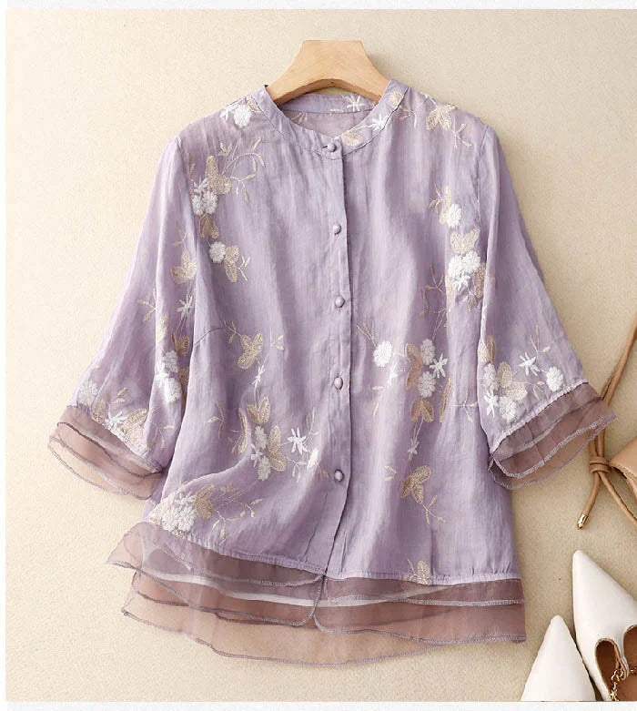 Eloise™ - Elegant Embroidered Blouse